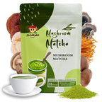 Mushendo 6 Mushroom Matcha: LionS Mane Cordyceps Turkey Tail Shiitake Reishi & King Trumpet - 35 Servings - 3.09 oz